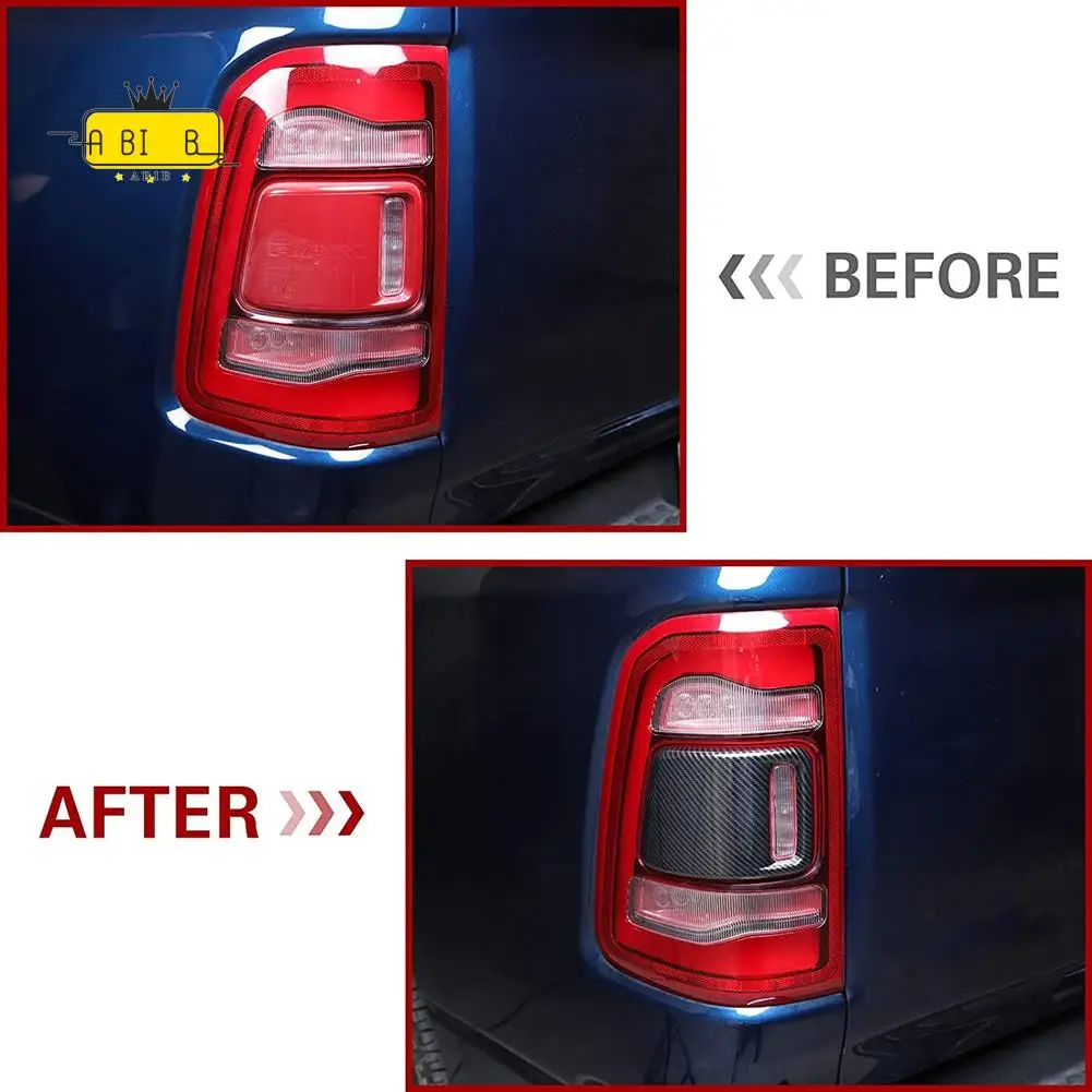 

ABIB -Rear Taillight Tail Light Lamp Cover Trim For -Dodge RAM 1500 2019 2020 2021 2022 Accessories, ABS