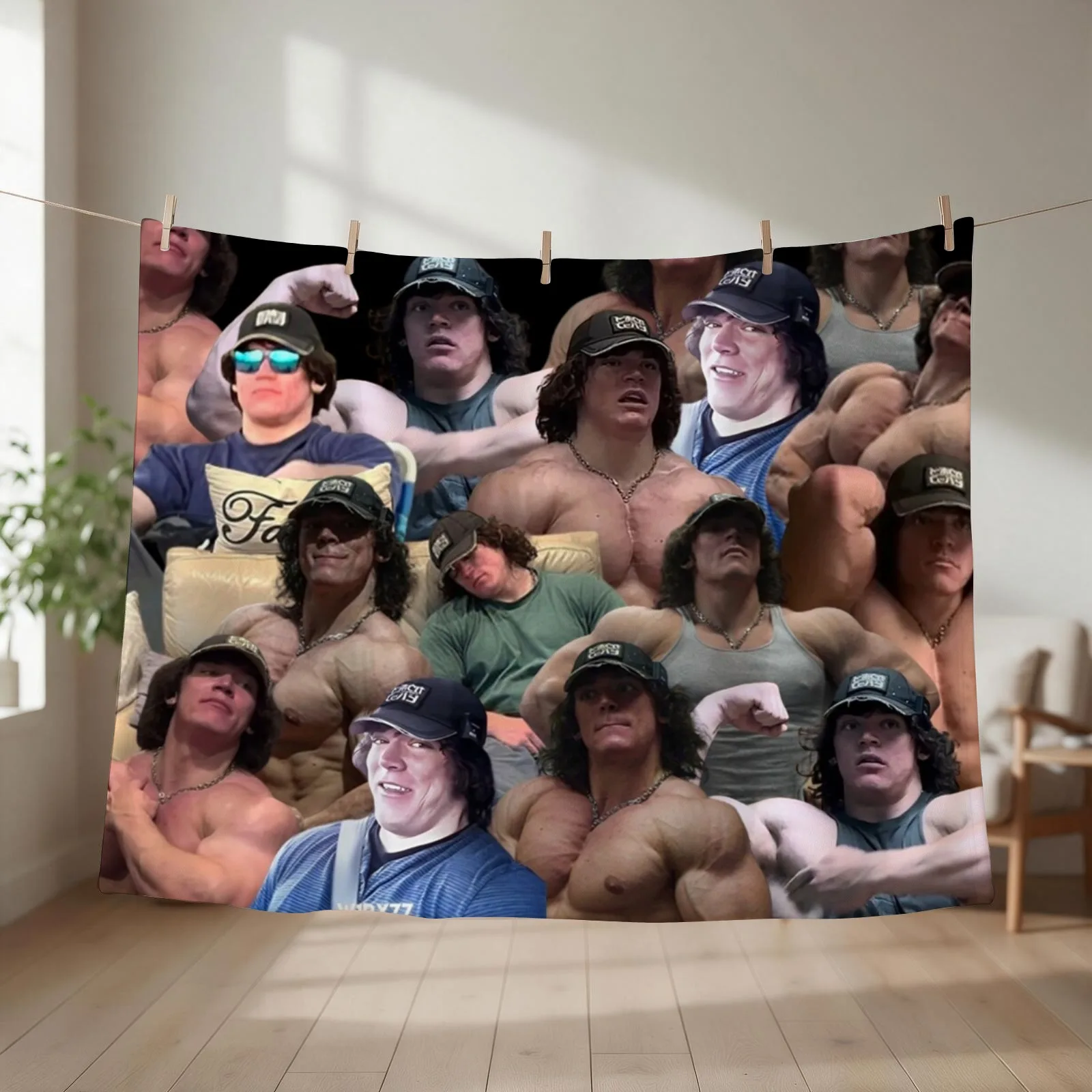 sam sulek photo collage Throw Blanket for sofa Weighted Plaid on the sofa Cute Blankets