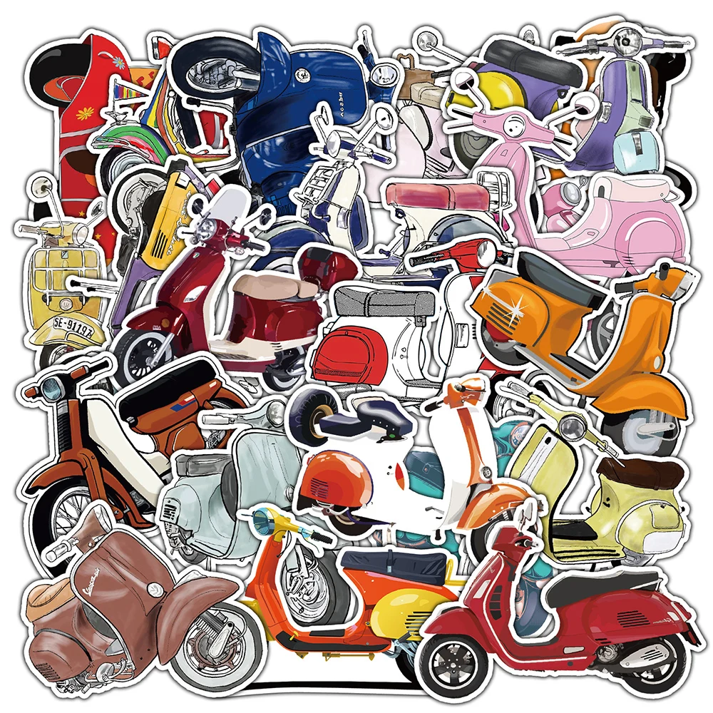 

22pcs Retro Motorcycle Stickers Vintage Decals Laptop Luggage Skateboard Phone Fridge Car Waterproof Decoration Sticker Kids Toy