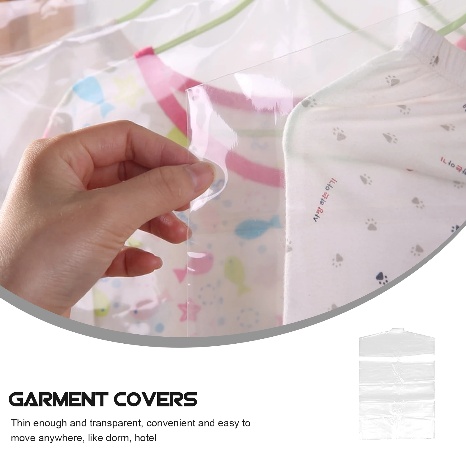 

50Pcs Garment Covers Clear Transparent Clothes Storage Bags Hanging Coat Suit Dress Protector Dustproof ' Garment Cover