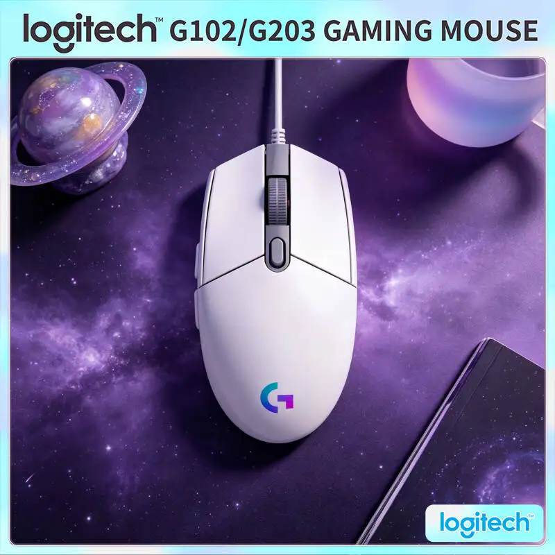 Logitech G102 Gaming Mouse, HERO Sensor, RGB Lighting, 6 Programmable Buttons, Ergonomic for Long Play