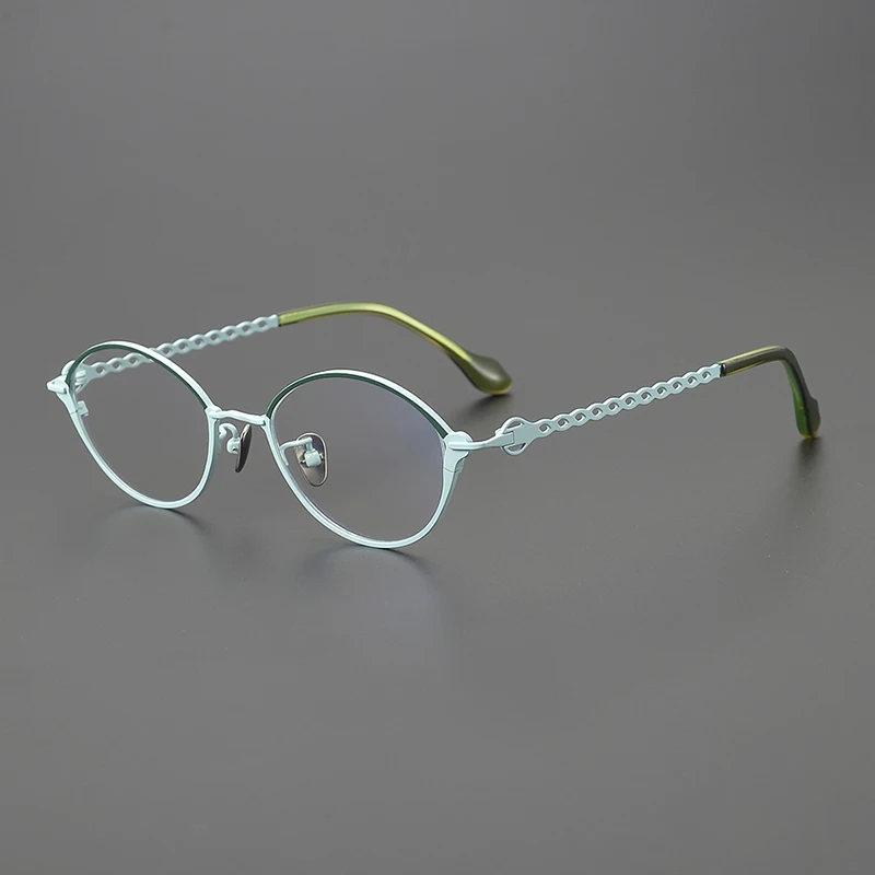 Niche glasses frame men and women retro literary designer oval ultralight titanium personality fashion prescription myopia glass