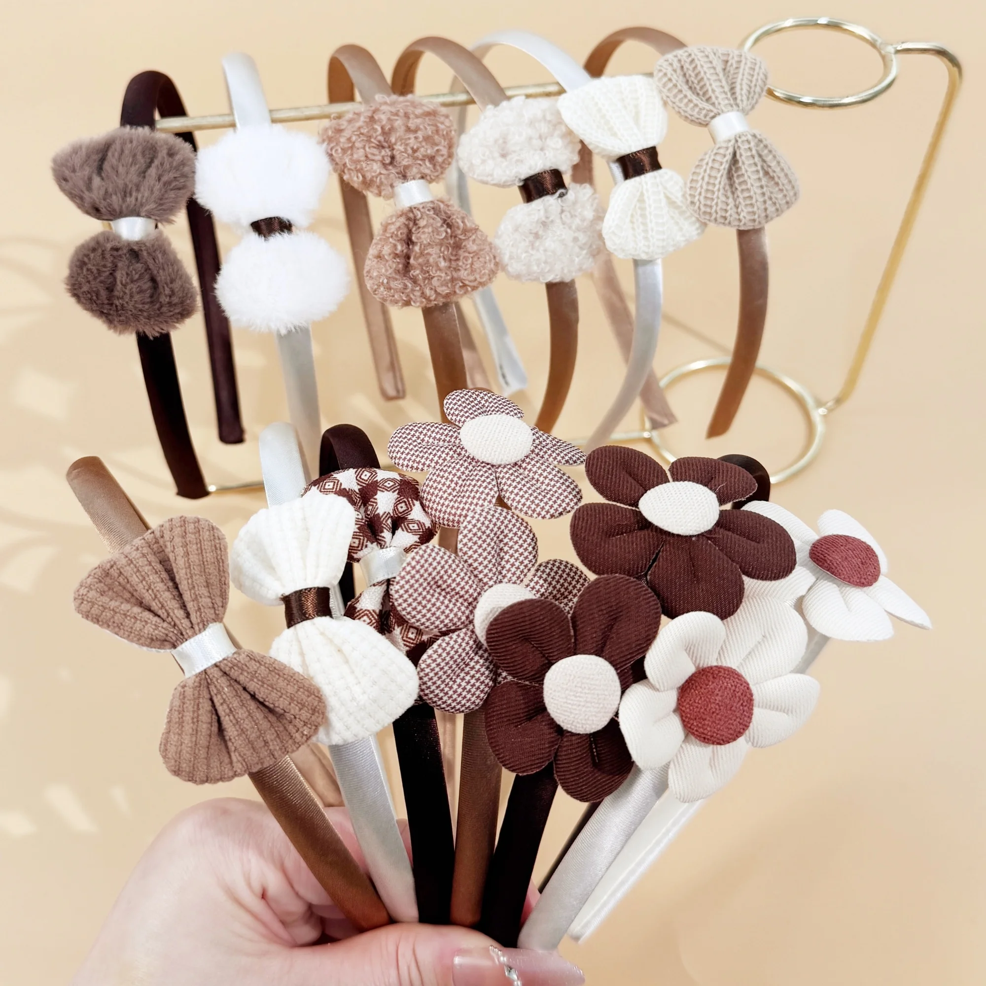 

12pcs Cute Girls Headband Fabric Flower Hairbands Kids Children Hair Bows Hairbands Family Decoration Party Hair Accessories