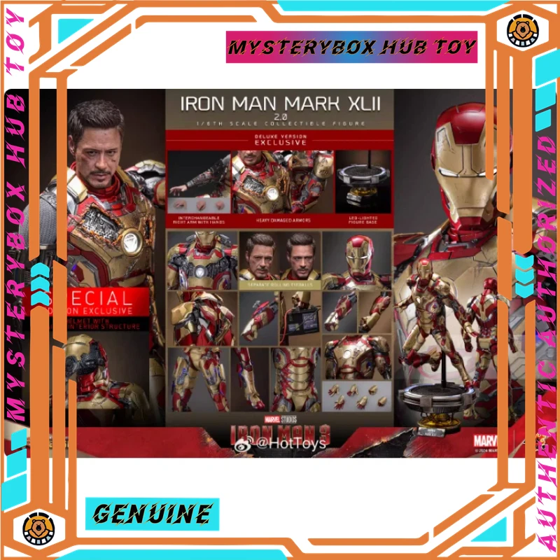 

Новая поврежденная версия Hot Toys HT 1/6 Iron Man MMS759D MK42 2.0 Luxury Special Edition, настольное украшение, подарок на Рождество и День рождения