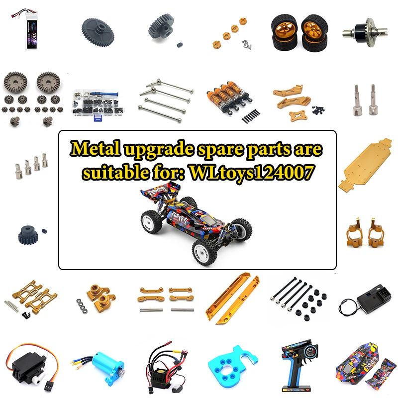 

Поворотный рычаг C, нижний двигатель сиденья WLtoys 124007 1/12, RC дифференциал, коробка передач, амортизаторы, шины, оригинальные металлические запасные части