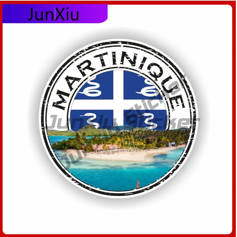 

Martinique the Cute Wall Anti Scratch Decal Accessory Unique Laptop Round Caribbean Decal Bumper Scratch Durable Sticker Anti