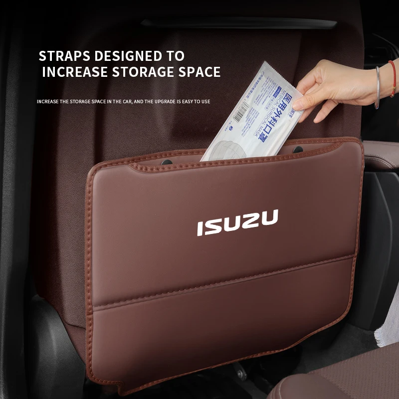 For ISUZU D-MAX V-CROSS Mu-X TAGA Car Seat Backrest Protection Anti-kick Pad Seat Back Organizer Storage Bag Auto Accessories