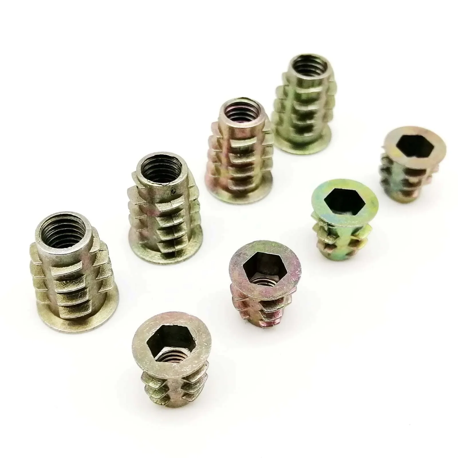 Wood Furniture Cabinet Bed Embedded Insert Nut E-Nut Thread Allen Hexagon Hex Socket Head M4 M5 M6 M8 M10 Length=8-25mm