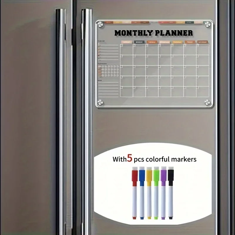 Магнитные листы для холодильника Morandi, большие еженедельники и ежемесячные планы с 5 разноцветными знаками, упаковка из 2 шт.