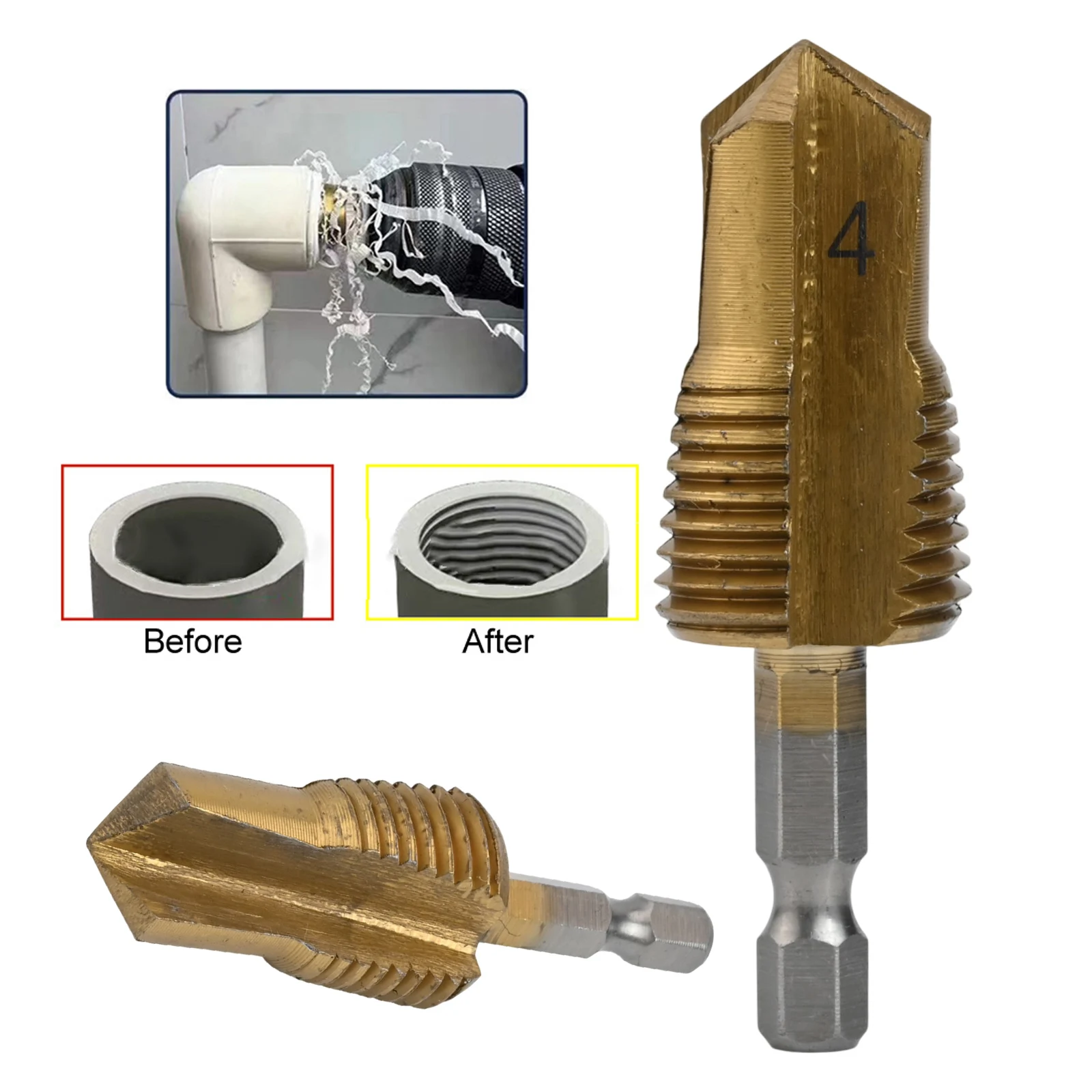 as Picture Water Pipe Tapping Water Pipe Drill Bit Electric Drill Bit Applies To 1 2 Inch Water Pipe Integrated Stepped Design