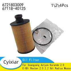 Oil Filter for Ssangyong Actyon Korando 2.0 E-XDi Rexton 2.0 2.2 Xdi Rodius Musso 6721803009 67118-40125