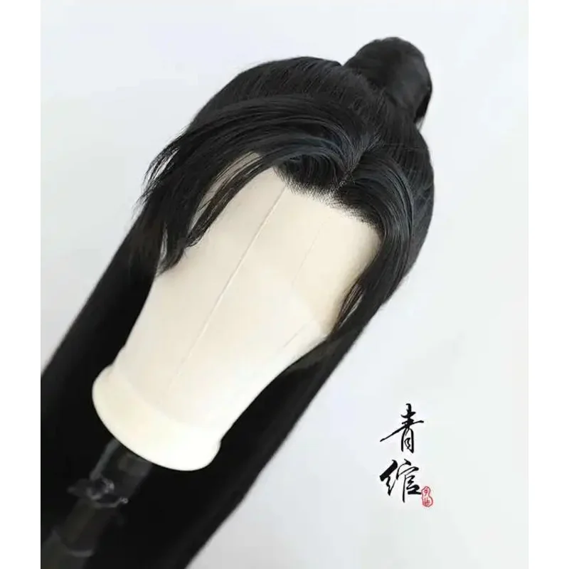 DY20Shan He Ling Wen Kexing Zhou Zishu 핸드 후크 코스프레 블랙 롱 스트레이트 의상 합성 가발 모자 할로윈 중국 고대