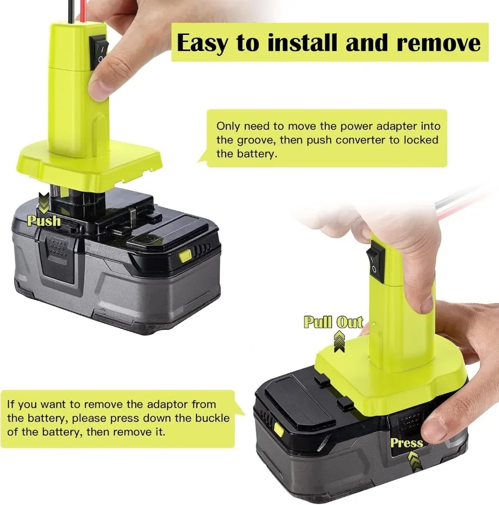 Imagem -04 - para dc 12v Step Down Regulador de Tensão 10a Conversor 120w Carregador para Ryobi 18v Li-ion Bateria Power Wheel com Interruptor dc 18v