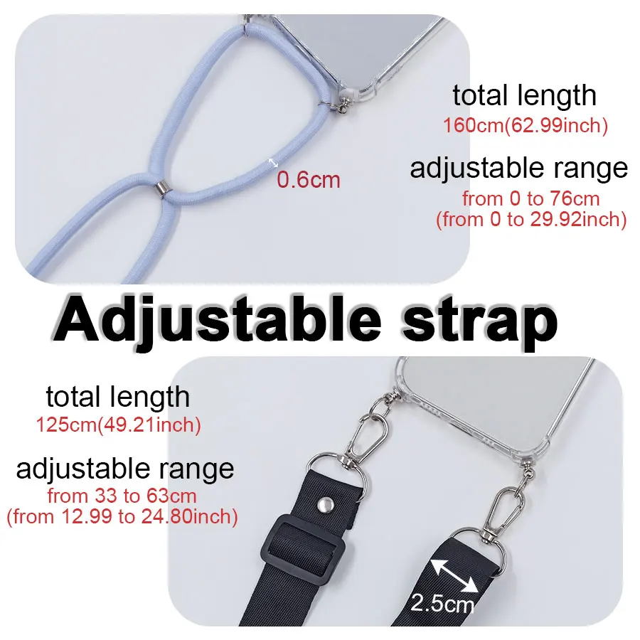 For Samsung A34 5G Case with Strap Rope Clear Transparent Silicone Cover For Samsung Galaxy A34 A 34 5G Case Crossbody Antishock