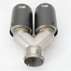1 Piece Car Carbon Fiber Matte Muffler Tip Y Shape Double Exit Exhaust Pipe Mufflers Nozzle Decoration