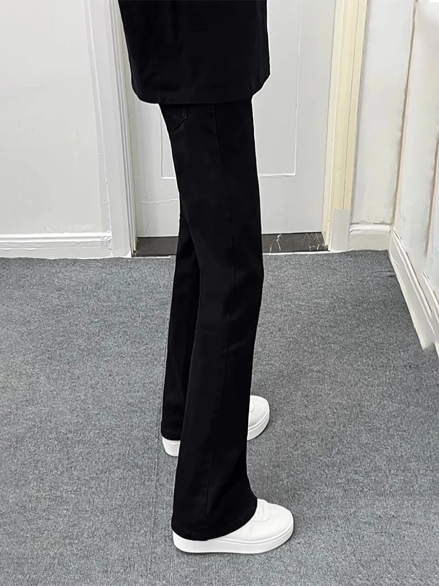 

Bla Elastic Flared Jeans Men's High Street Straight Leg Long Trousers Trendy Brand Tall Extended Size Jeans Youth Wear
