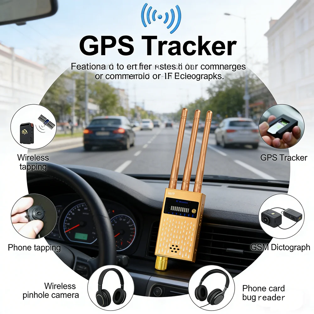 Professional Anti-Eavesdropping Detector 3 Antenna Anti-spy RF Signal Detect GSM Audio Bug GPS Tracker Wireless Camera Finder