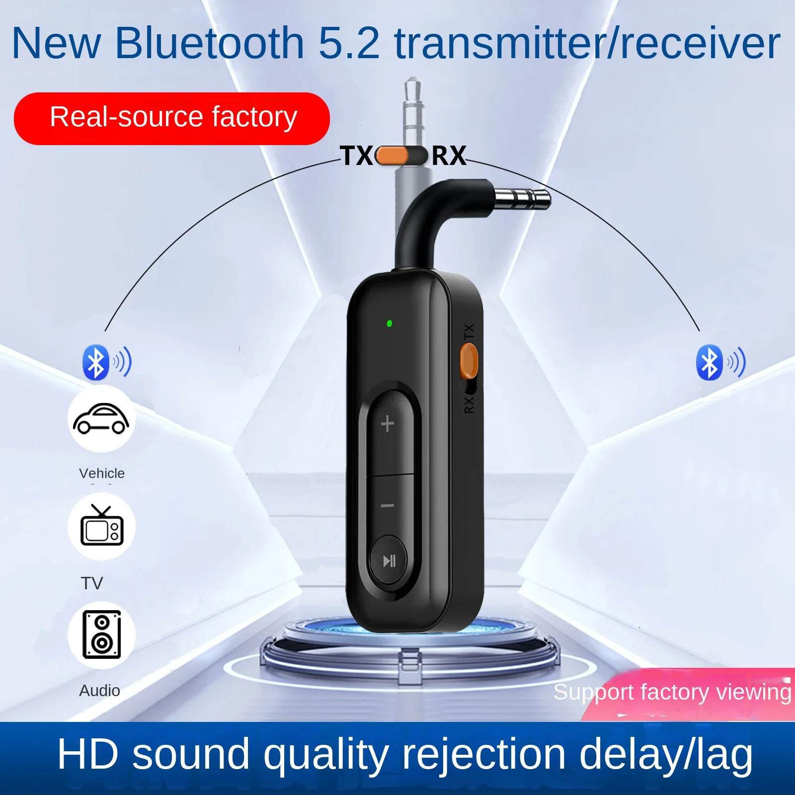 BT-18 2In1 Car Wireless Transmitter Receiver AUX Bluetooth Stick 3.5 Hands-free Calling Adapter For Comptuer TV Speaker Earphone