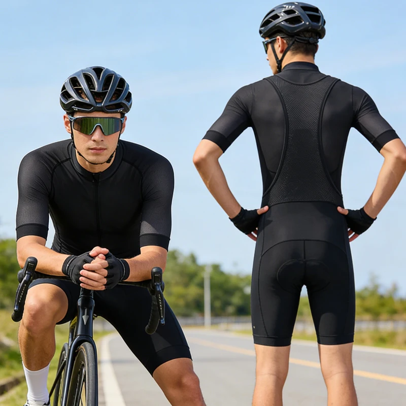 

2026 Men Short Sleeve Jersey Sets Quick Dry Summer Cycling Clothing Triathlon Bib Shorts Suit Bike Uniform