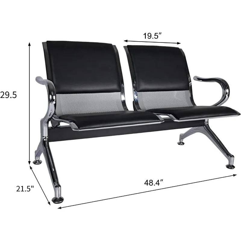 PU Leather Waiting Area Bench Seating Barbershop Waiting Chairs Lobby Chairs