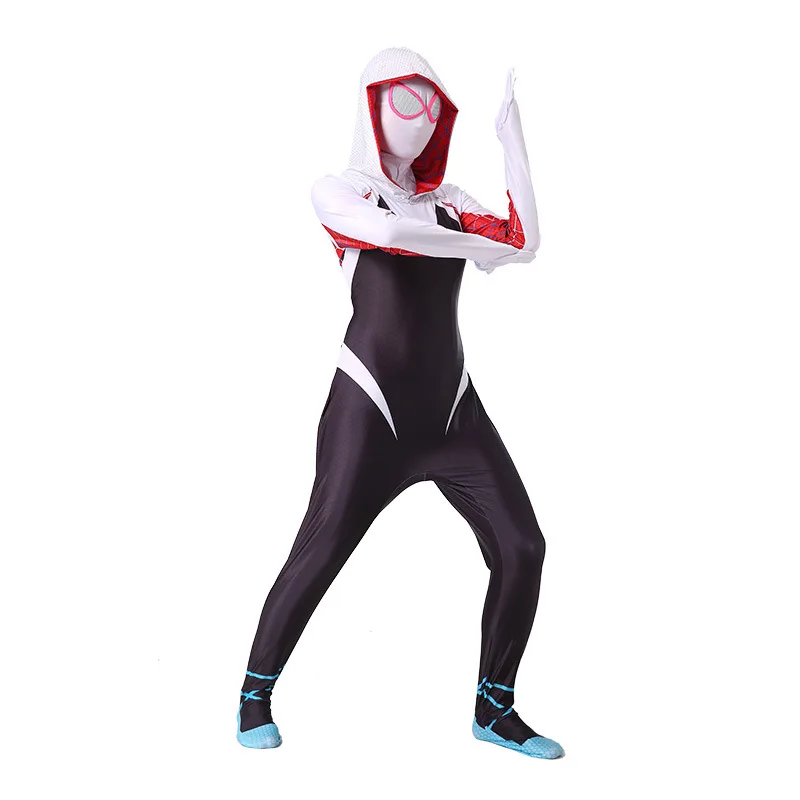 3D Kids Women Spider Gwen Costume Gwendolyn Maxine Stacy Zentai Suit Spidergirl Cosplay Halloween Costumes For Girls