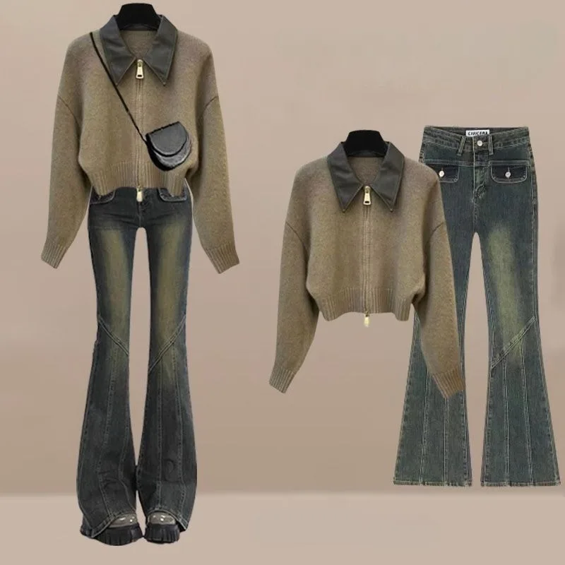 

Новые молодежные вязаные свитера и джинсы скинни в китайском стиле для осеннего сезона. Модный образ для полного комплекта высокого класса.