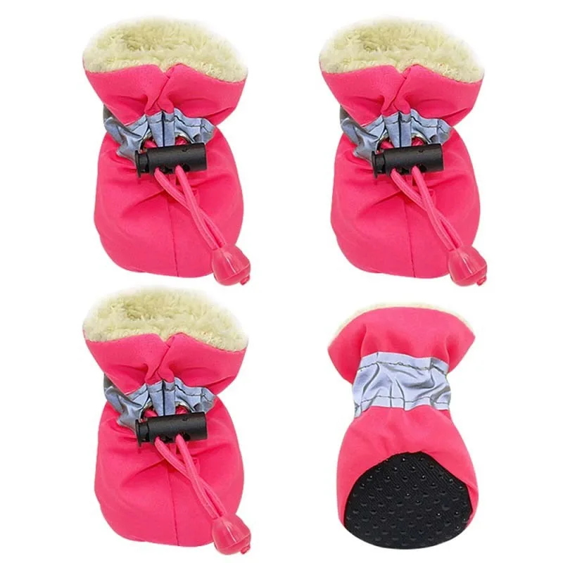 4pcs/set Waterproof Pet Dog Shoes Chihuahua Anti-slip Rain Boots Footwear For Small Cats Dogs Puppy Dog Pet Booties