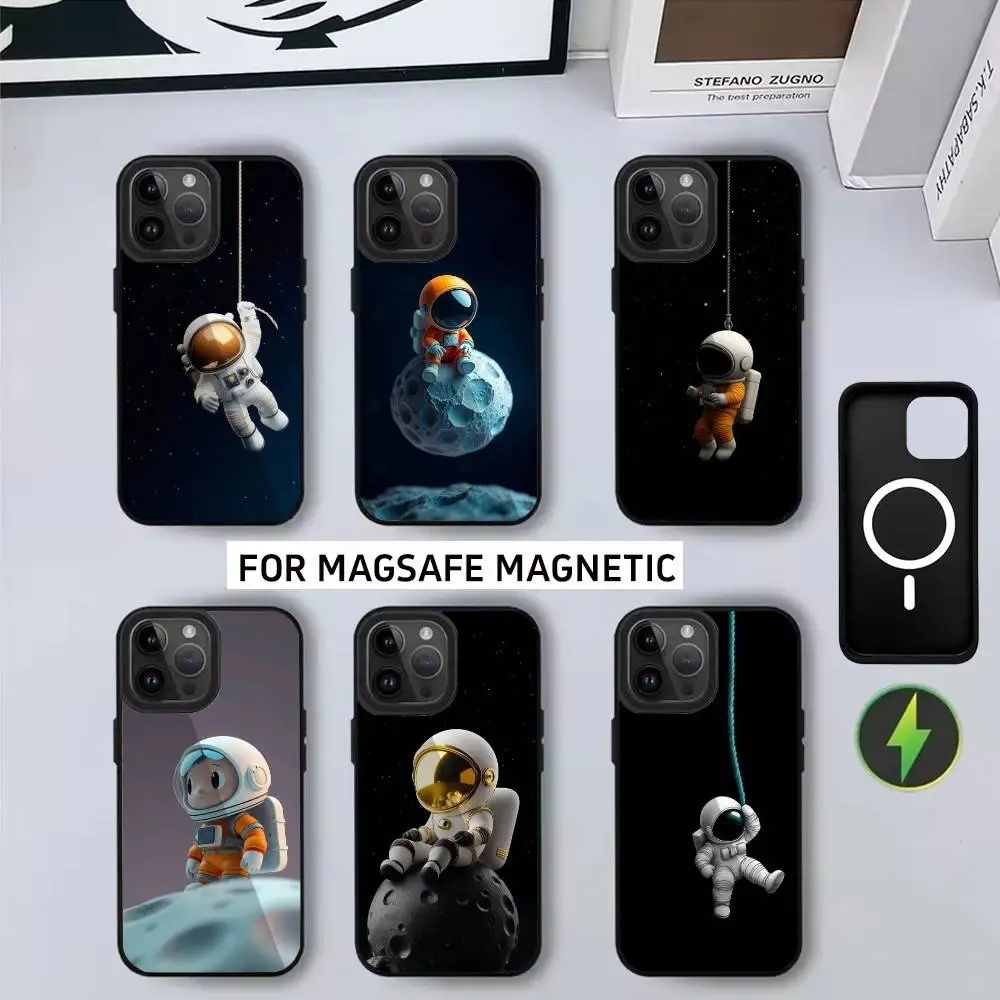 

Cute little a-astronauts Phone Case For iPhone17,16,15,14,13,12,11 Plus,Pro Magnetic with Magsafe Wireless Charging