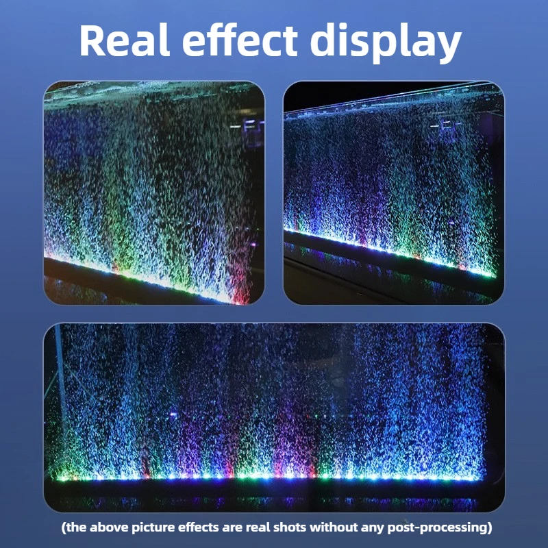 Fish tank Lighting LED waterproof light Color-changing bubble strip with special ornamental colorful lights for oxygenation view 5