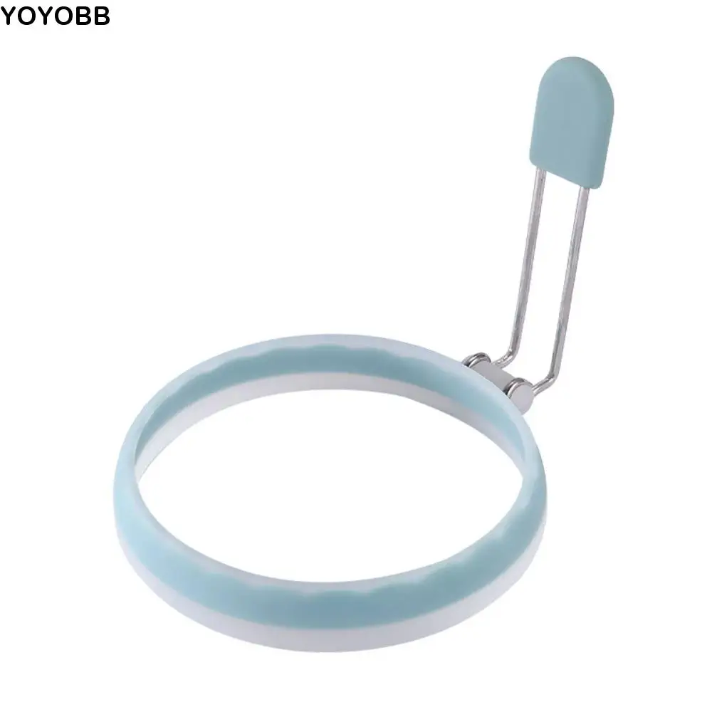 

2 Pieces Silicone Round Fried Eggs Mold Scald-proof Handle Heat-resistant Omelet Mold Thickened Fried Egg Maker Breakfast