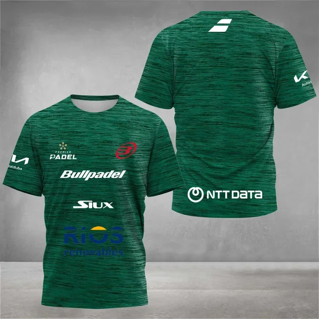 Hot Quick Dry Breathable Padell Tennis Fan T-shirt Men's Tennis Training Short Sleeve Clothing Spring Summer 3D Printed O Collar image 5