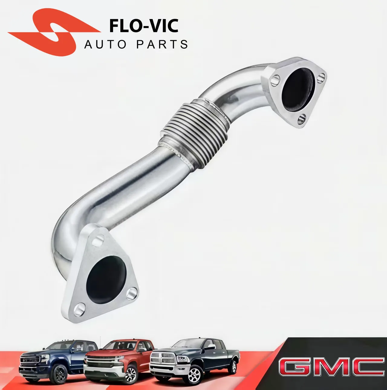 High Flow Exhaust DownPipe Flexible Pipe FLO-VIC SJDP-003-HD For 2001-2016 6.6L Duramax LB7 LLY LBZ LMM LML High Performance