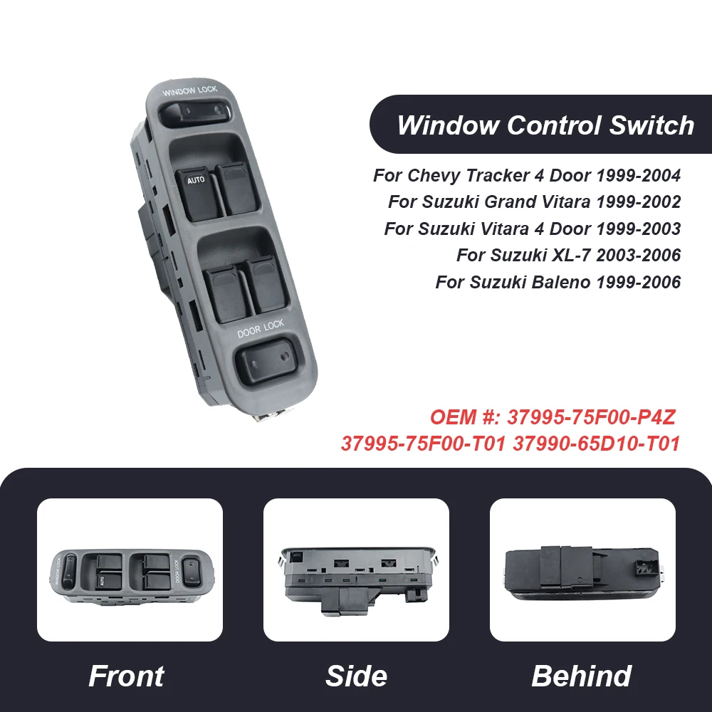 

Power Window Switch 37990-65D10-T01 3799065D10T01 AM-33968442 For Chevrolet Tracker Suzuki Grand Vitara XL-7 Vitara Baleno