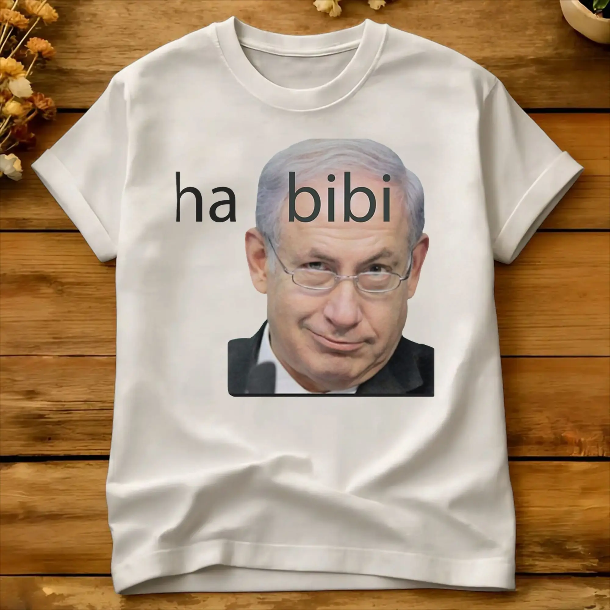 Habibi  T Shirt Summer Benjamin Netanyahu Cotton T-Shirts For Men's Printed Tshirt Short-Sleeved Vintage Top Tees