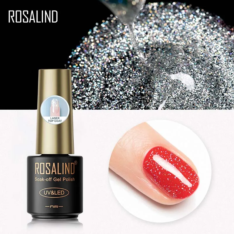 Rosalind Mini Laser Top Coat for Gel Nail Polish Diamond Base Functional Gel Semi Permanent UV Led Cure Nail Art Use