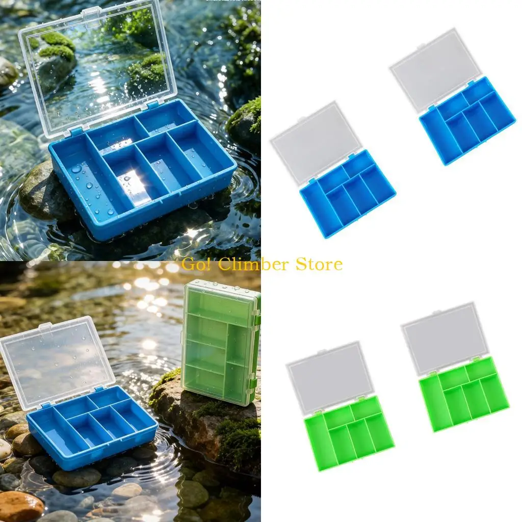 Q84C Waterproof Large Capacity Tackle Accessory Box Fishing Hook Storage Trags Organizers Box Clear Terminals Tackle Case