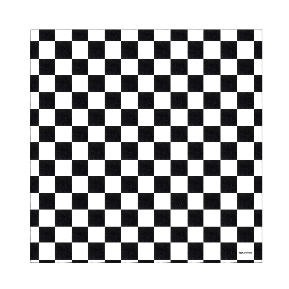 

Bandana Checkered Flag Auto Racing Cotton Bandanas Black and White Plaid Pattern Scarf Driving Kerchief for Auto Racing Fans