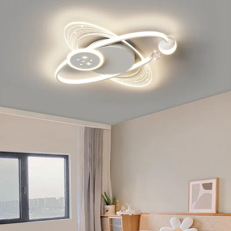 Imagem -04 - Lustres Led Redondos com Cheio de Estrelas Lâmpada do Teto Luz de Teto Lustre Dourado Moderno e Simples Atmosfera de Moderno e Luxo Sala e Quarto