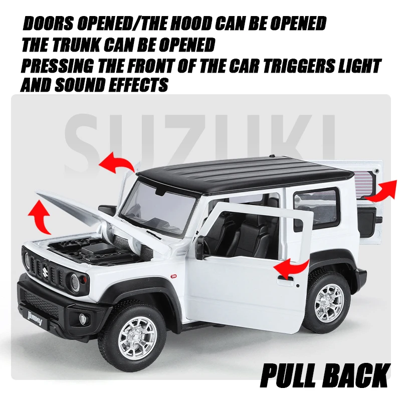 1:24 SUZUK1 Jinny High Precision Alloy Vehicle Toy Models Diecast Metal Material Sound Light Pull Back Collection Children Gifts