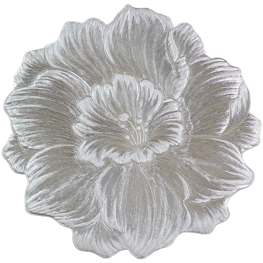 Irregular Shape PVC Placemat Gold Silver Camellia Pattern Waterproof Table Mat For Nordic Dining Room Coffee Desk Home Decor