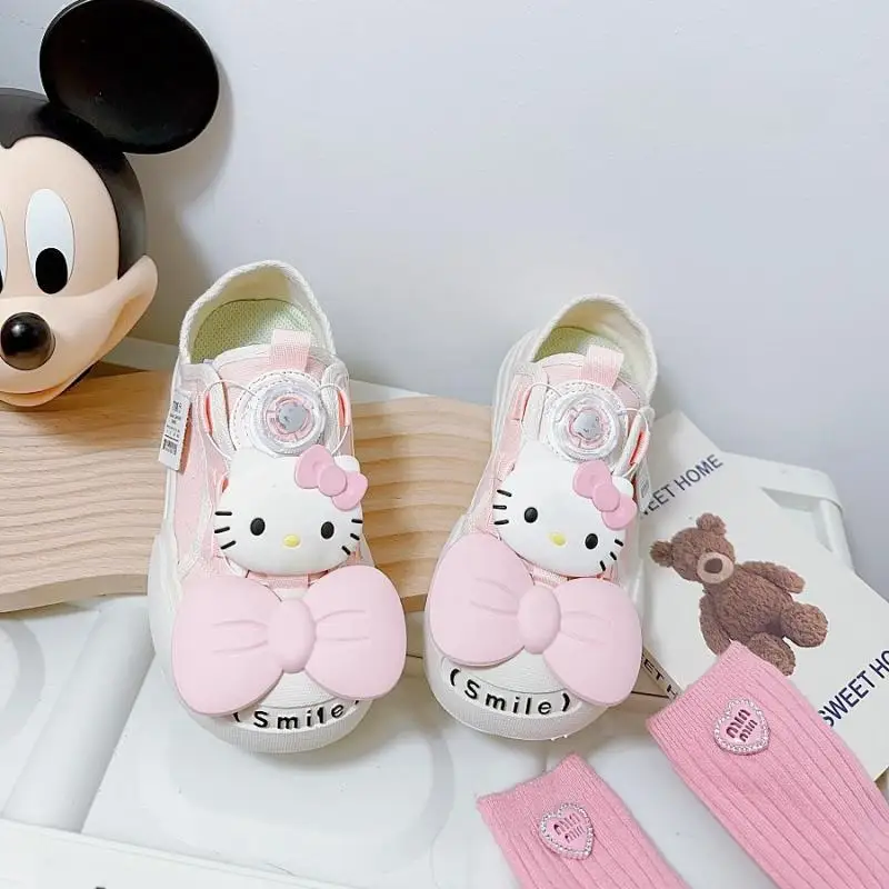 

Sanrios Anime Hello Kitty Canvas Shoes Kawaii Cartoon Big Toe Shoes Princess Shoes Summer Cute Antiskid Casual Shoes Girl Gif