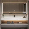 현대적인 크림 스타일 욕실 캐비닛 세면대, 싱크대 벽걸이 스마트 미러 캐비닛 선반 가구, Mueble Lavabo FYBC 4
