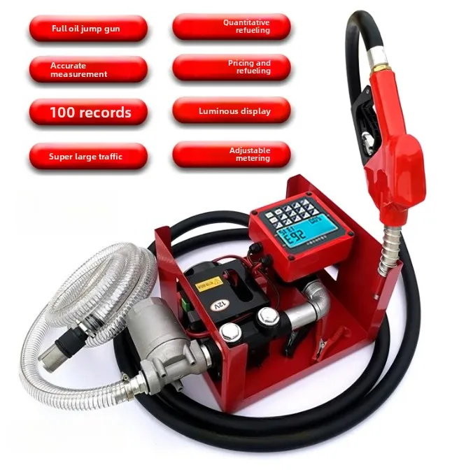 550W Electric Self-Priming Fuel Transfer Pump Diesel Oil Pump Auto Refueling with Meter for Farm Vehicle