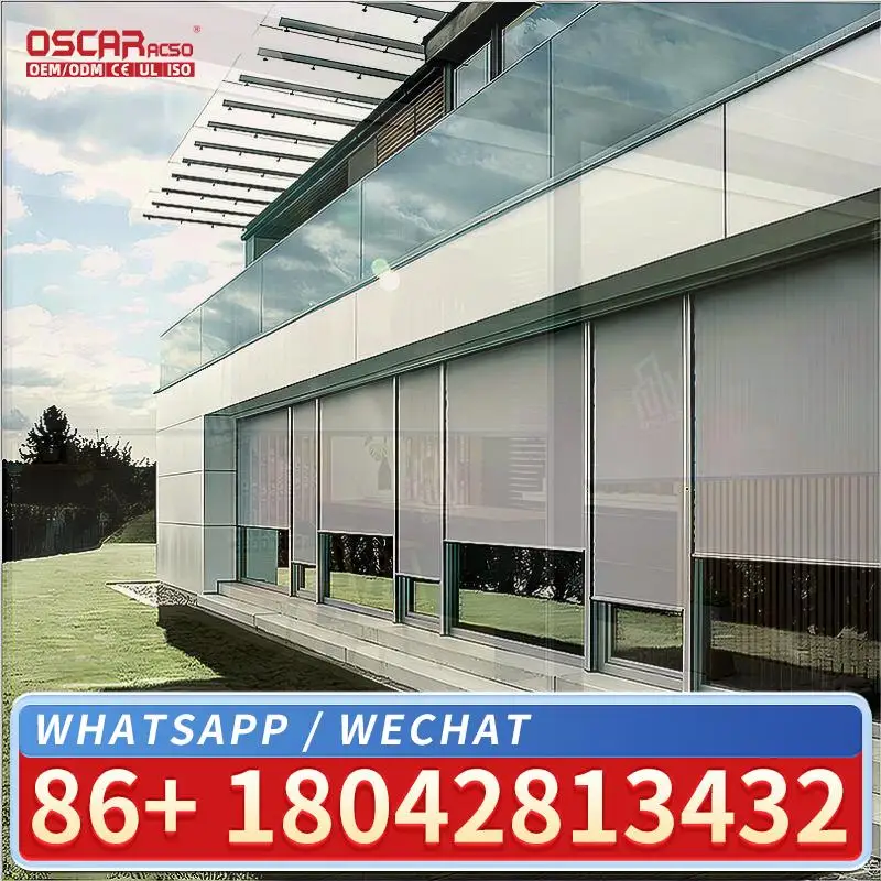 Aluminium Automatic Roll up Window Shutter Typhoon Resist Wind Proof Hurricane Roller Blind for Home Office Balcony Rolling Blin