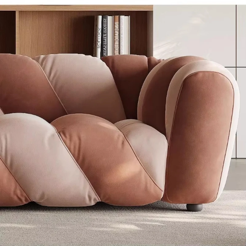 Modern modular reclining sofa by Nordic designers, three seats, with solid wood legs, fabric shell, sponge filled