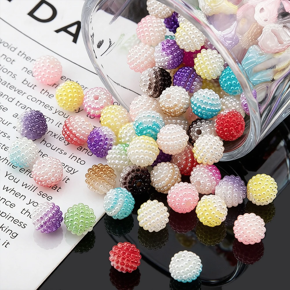 20/50pcs 10mm Acrylic Bayberry Beads Round Shape Loose Spacer Beads Jewelry Making DIY Keychain Bracelet Necklace Accessories