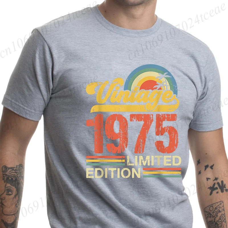 Funny Made in 1975 All Original Parts T-shirt Men Clothing Casual Tops Men Clothing Birthday T Shirt Fashion Oversized Tshirts view 3