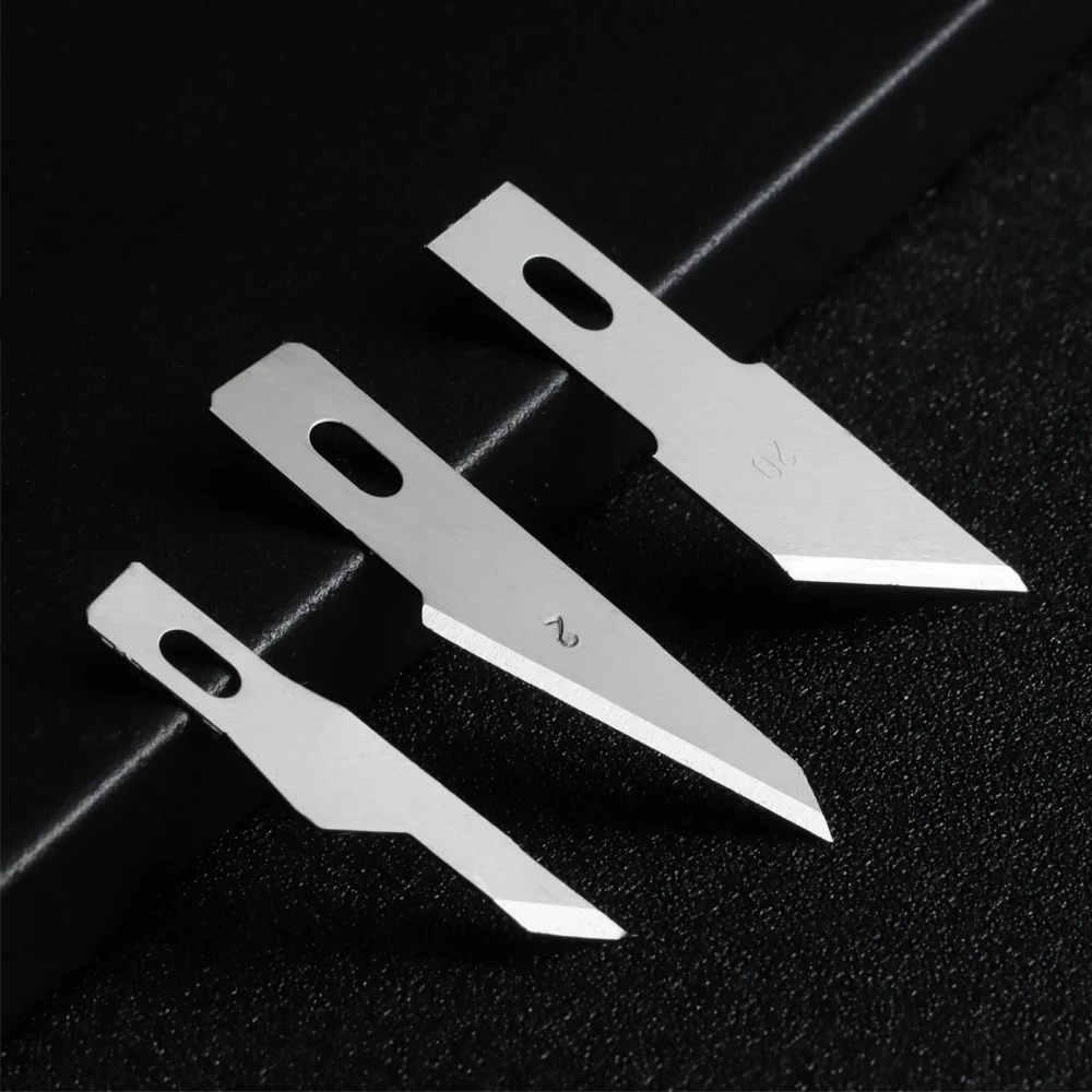 10Pcs Metal Craft Knives Blades Cutter Scalpel Knife Parts Non-Slip Engraving Hand Tools for Mobile Phone PCB Repair Accessories