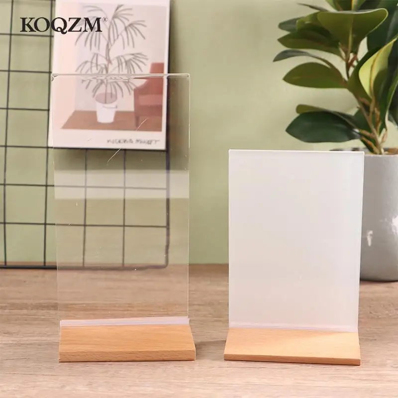 A4 Table Top Acrylic Sign Holder Display Stand Double Sided, Bottom Load, Portrait Style Menu Paper Ad Photo Picture Frame