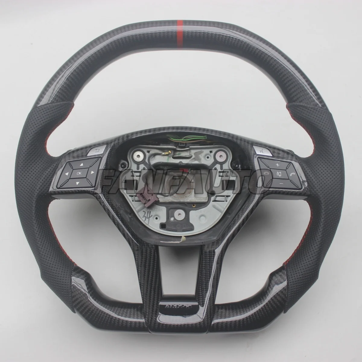 

Replacement Real Carbon Fiber Steering Wheel with Leather for Benz W176 W204 W205 W213 CLA GLC GLE450 C63